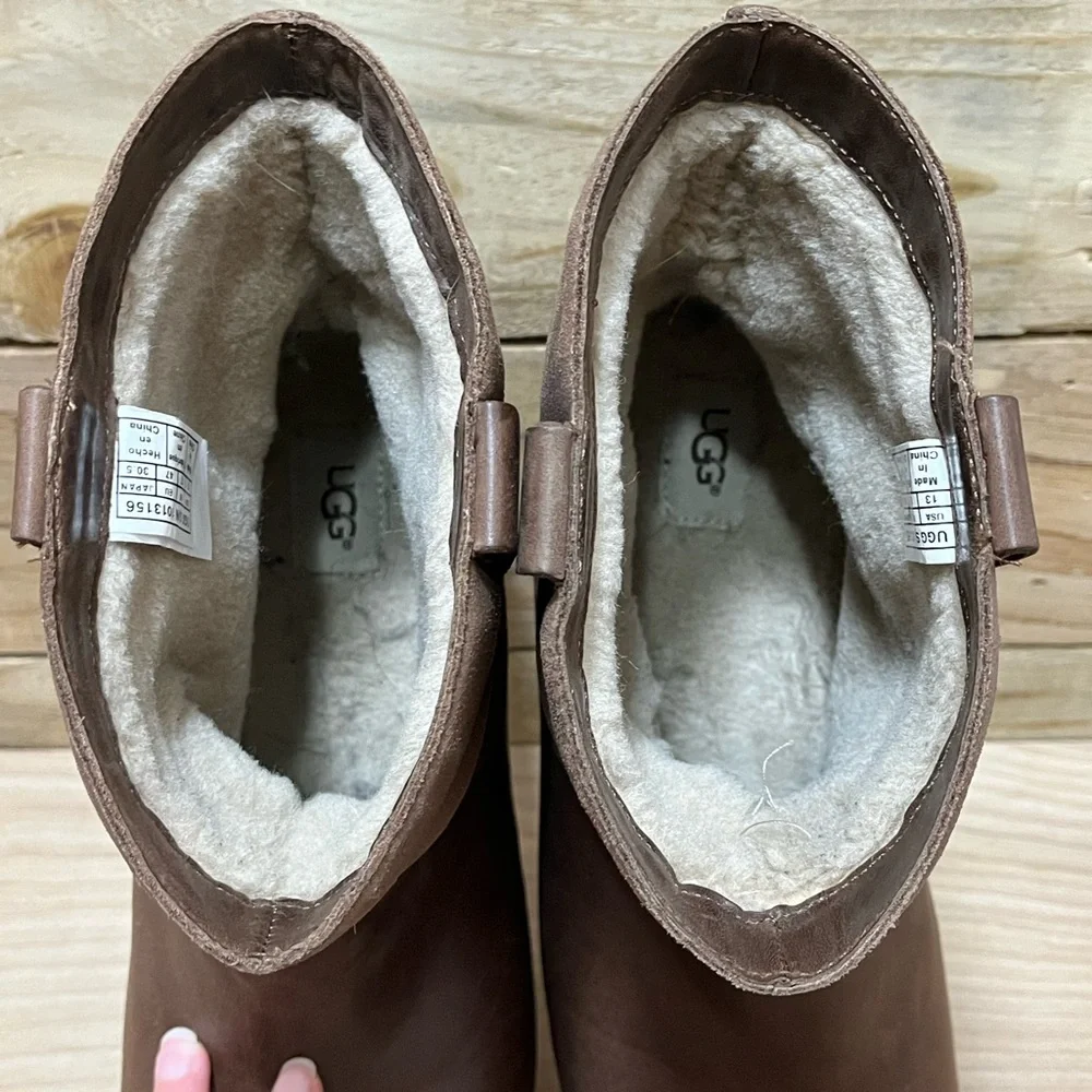 UGG Brown Leather Ankle Boots